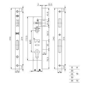 Каlе  Корпус замка 153P-85BS35-16CP-(SP,Ros) (без цилиндра) STB 153P3500004 #236328